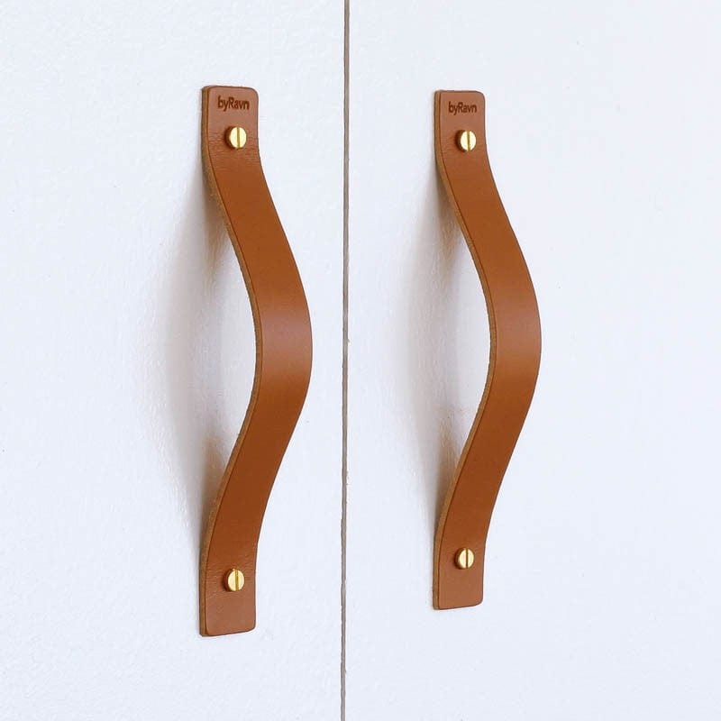 M2 | Lædergreb i Cognac Læder / Stål Skrue byRavn FINICC