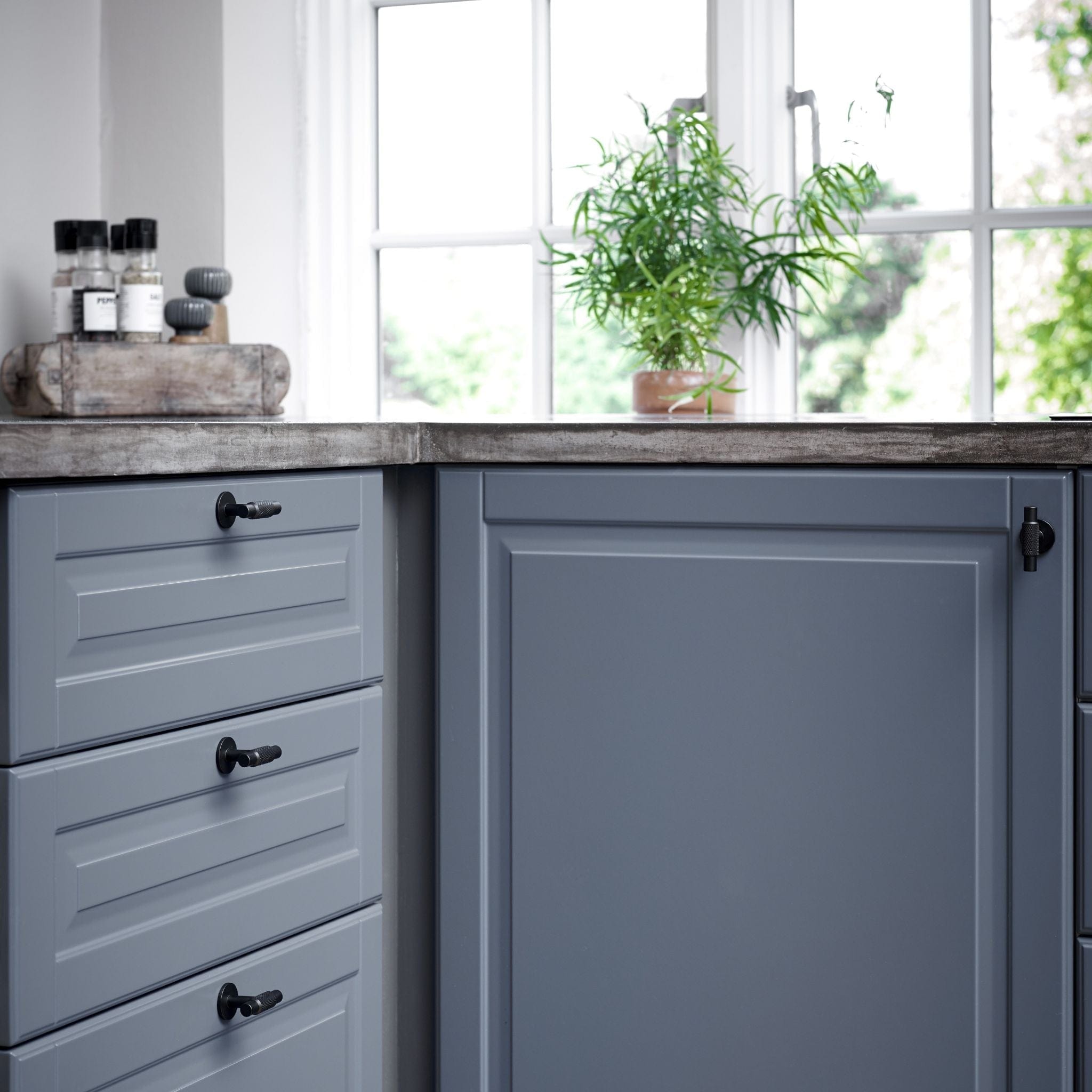 Manor T-Bar | Greb/Knop i Mat Sort med bagplade L 54 mm x D 39 mm Furnipart FP-549120054-99 FINICC