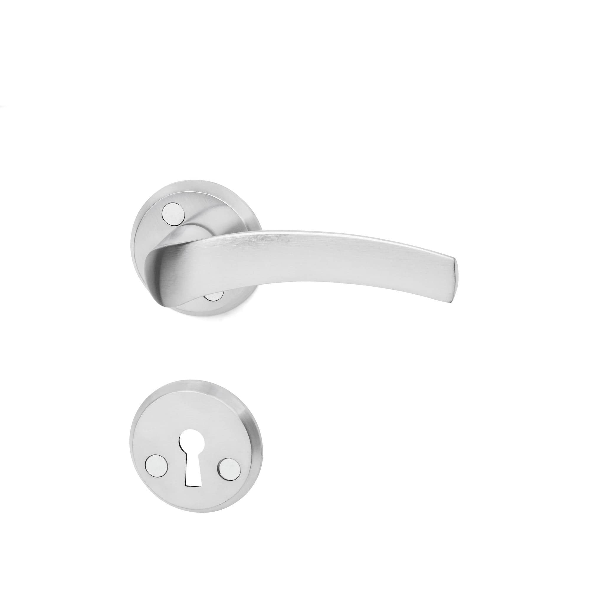 Marbella | Dørhåndtag i Børstet Krom inkl nøgleskilte L 110 mm (C/C 30 mm) Habo HB-14400 FINICC