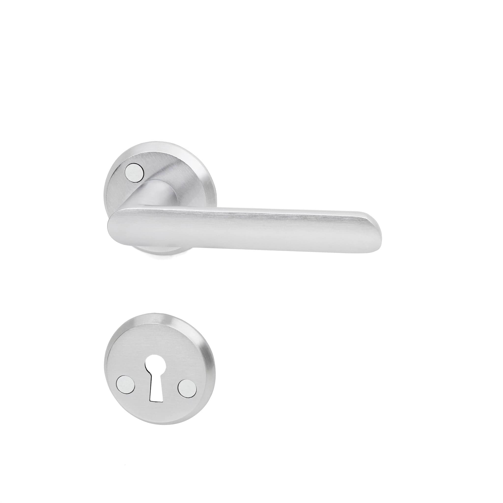 New York | Dørhåndtag i Børstet Krom inkl nøgleskilte L 112 mm (C/C 30 mm) Habo HB-19797 FINICC