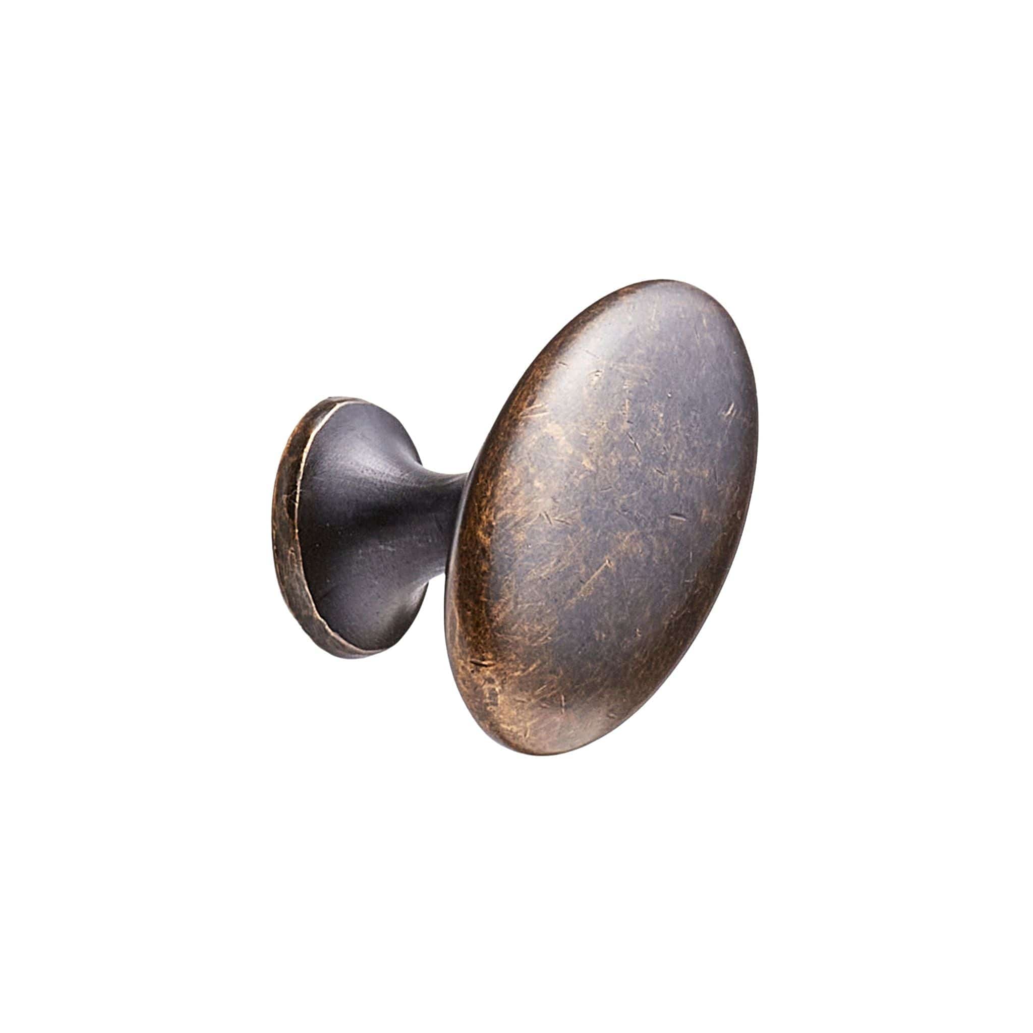 Oval Simple | Knop i Antik Brun Ø 26 mm Furnipart FINICC