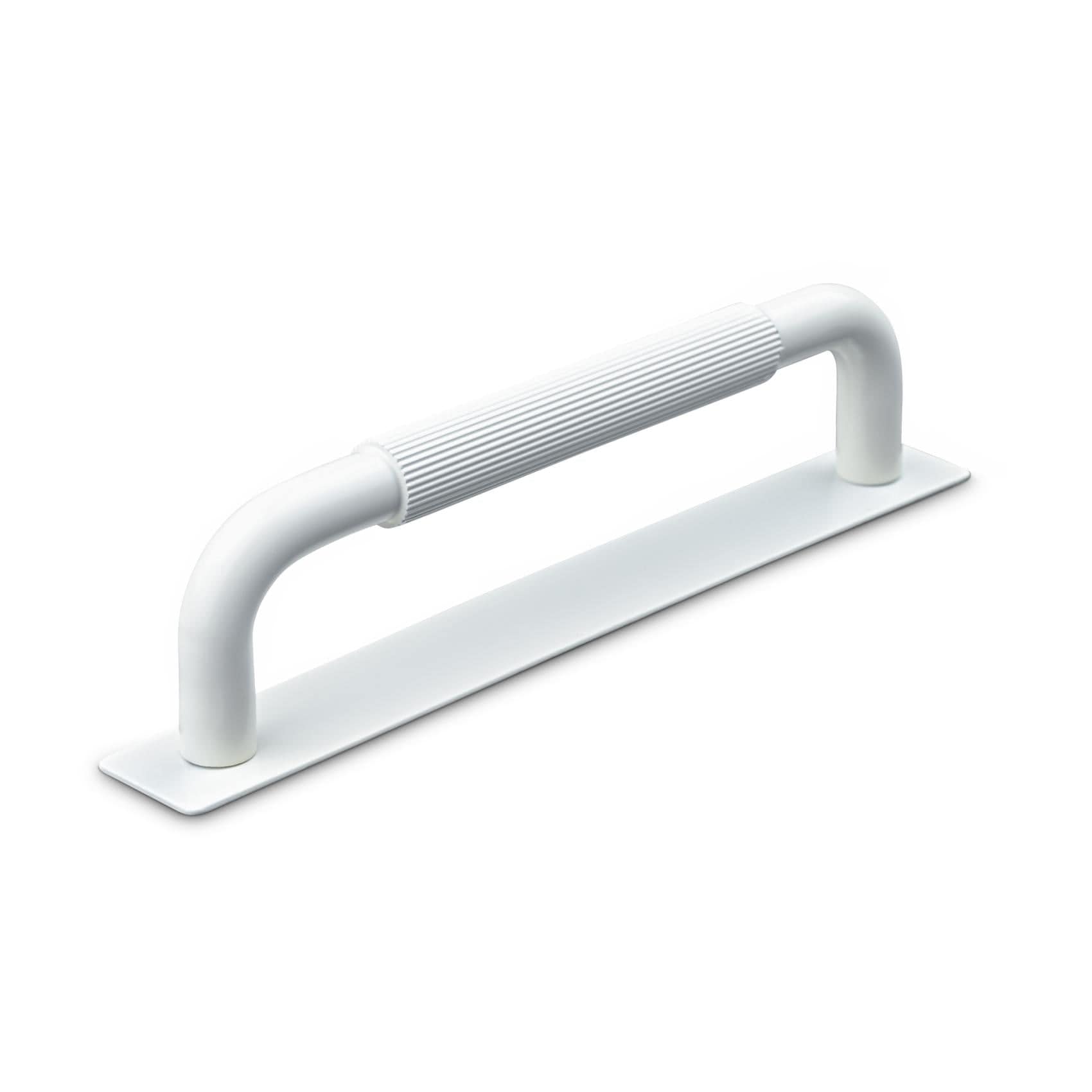 Perugia Stripe | Greb i Mat Hvid med bagplade L 138 mm (C/C 128 mm) Theofils FINICC