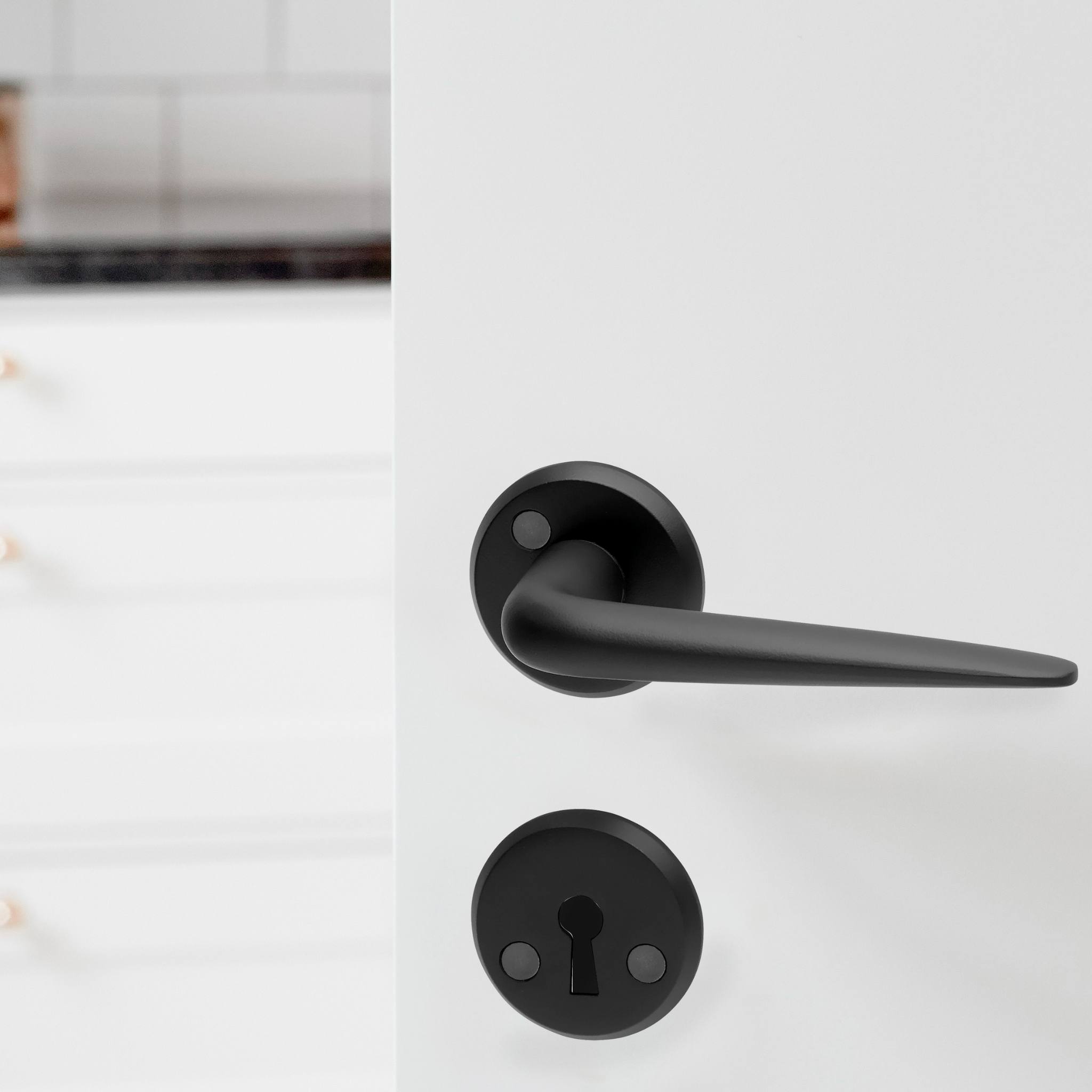 Porto | Dørhåndtag i Børstet Aluminium inkl nøgleskilte L 119 mm (C/C 30 mm) Habo HB-19251 FINICC