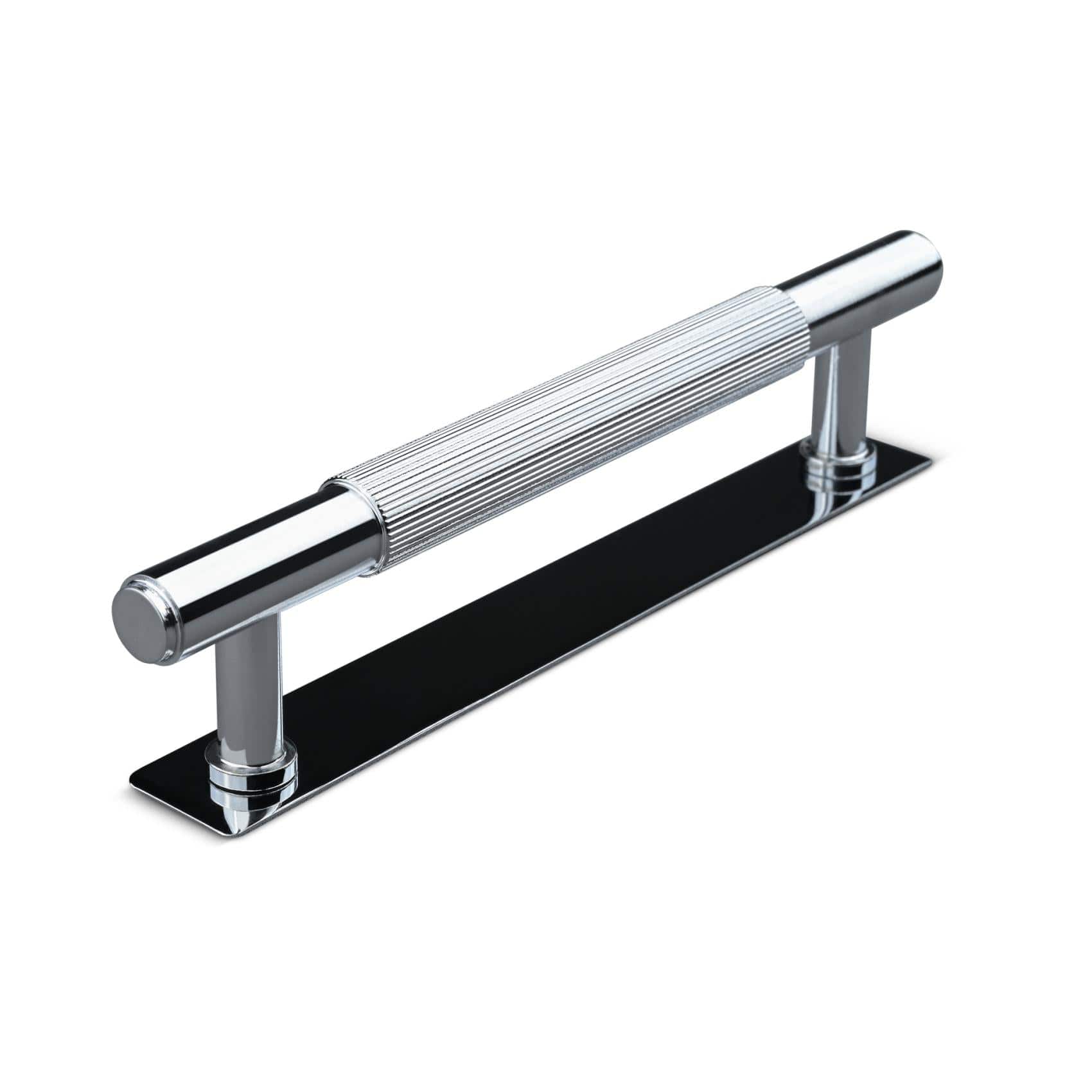 Salo Stripe | Greb i Blank Krom med bagplade L 165 mm (C/C 128 mm) Theofils FINICC