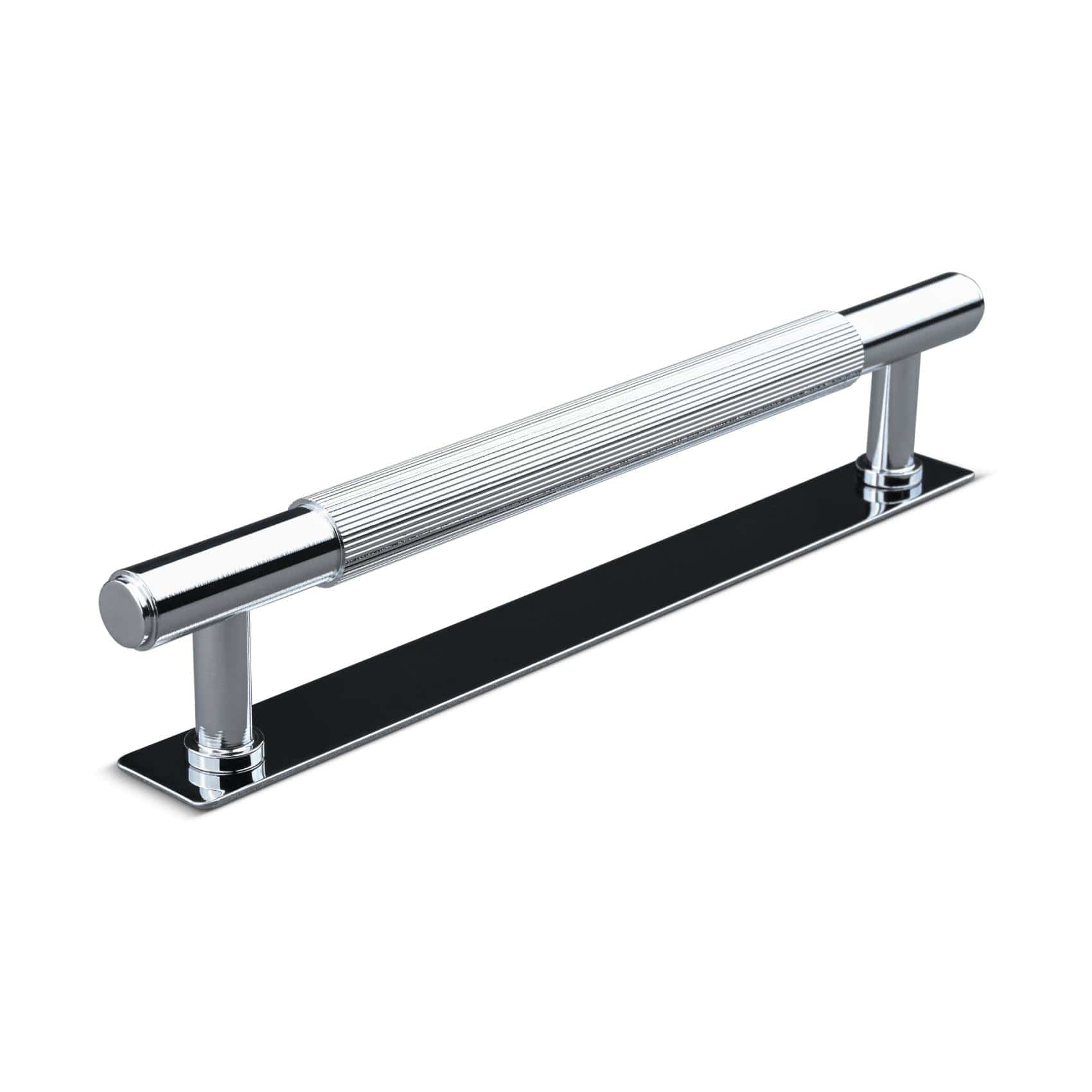 Salo Stripe | Greb i Blank Krom med bagplade L 197 mm (C/C 160 mm) Theofils FINICC