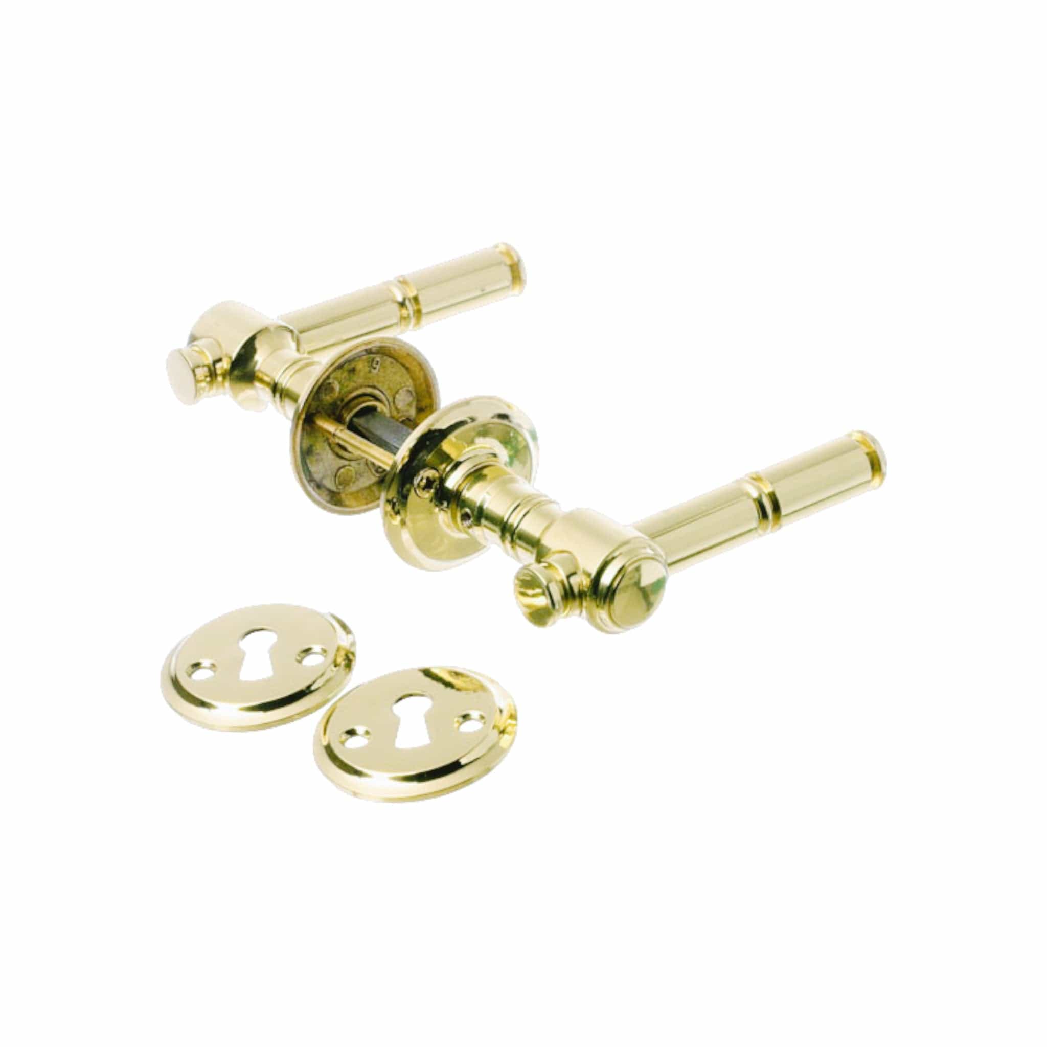 Skovshoved | Dørhåndtag i Blank Messing uden Lak inkl nøgleskilte L 106 mm (C/C 30 mm) Sibes KC-200415 FINICC