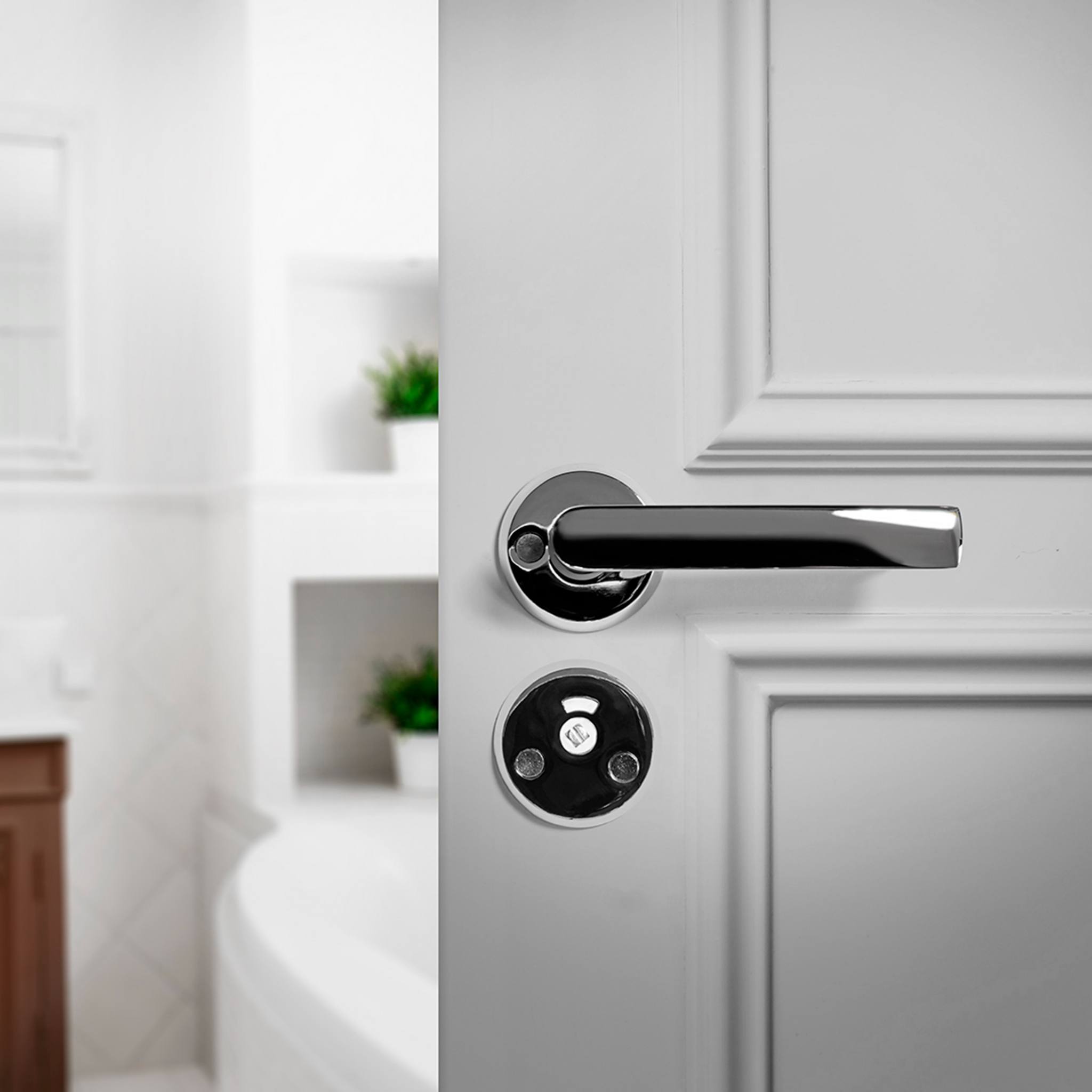 Torino | Dørhåndtag i Børstet Krom inkl nøgleskilte L 110 mm (C/C 30 mm) Habo HB-17601 FINICC