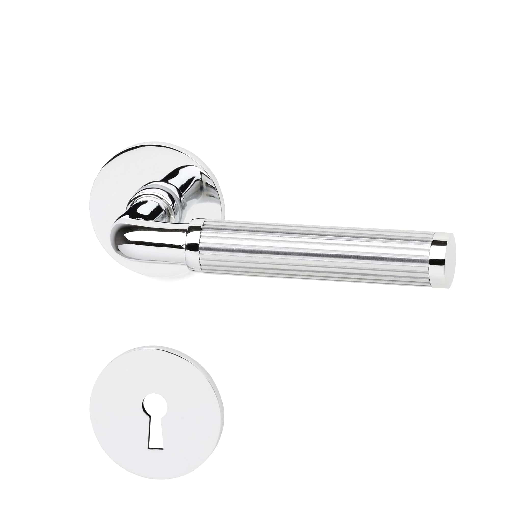 Wimbledon | Dørhåndtag i Blank Krom inkl nøgleskilte L 123 mm (C/C 30 mm) Habo HB-18015 FINICC