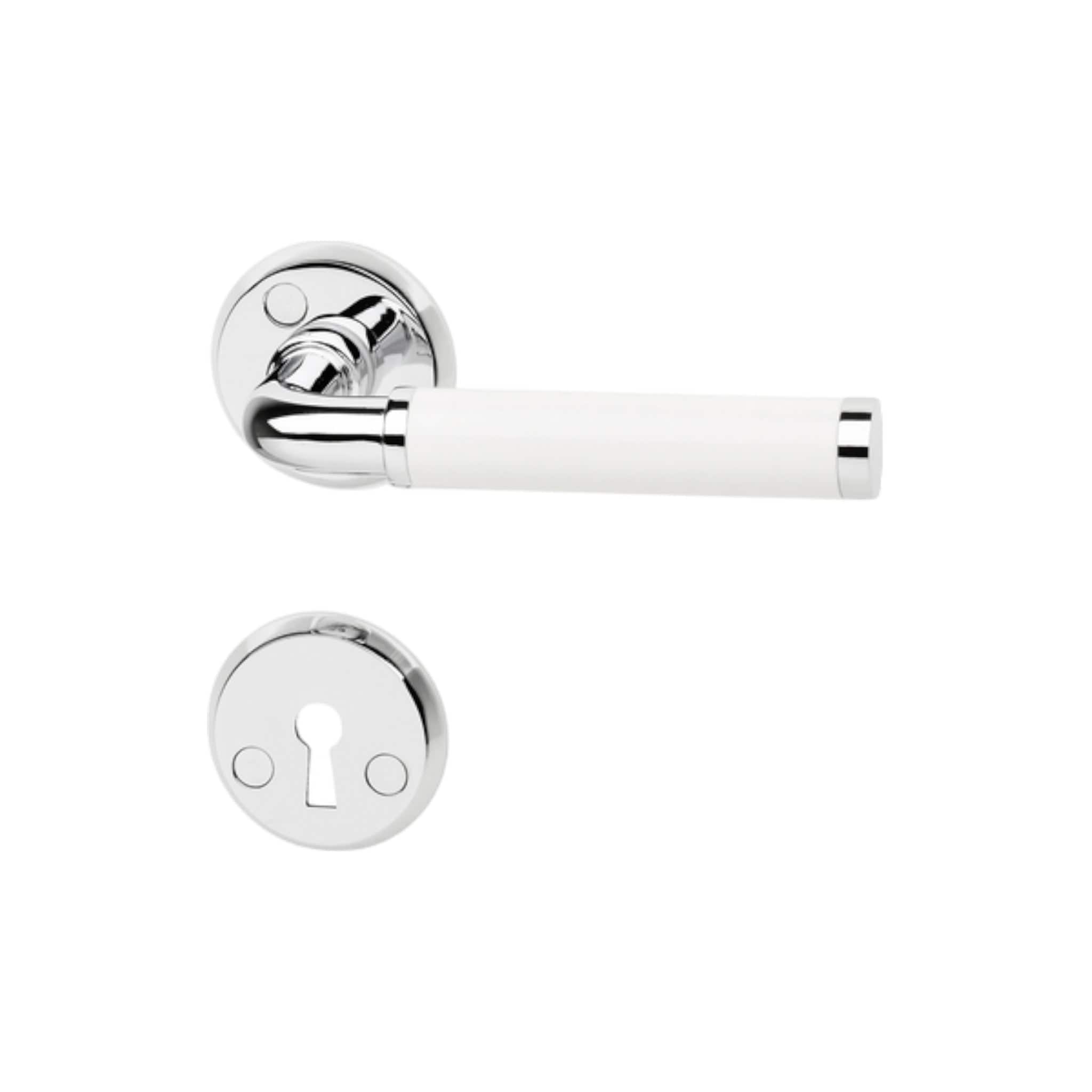 A383-2991 | Dørhåndtag i Blank Krom / Hvid Habo HB-13430 FINICC