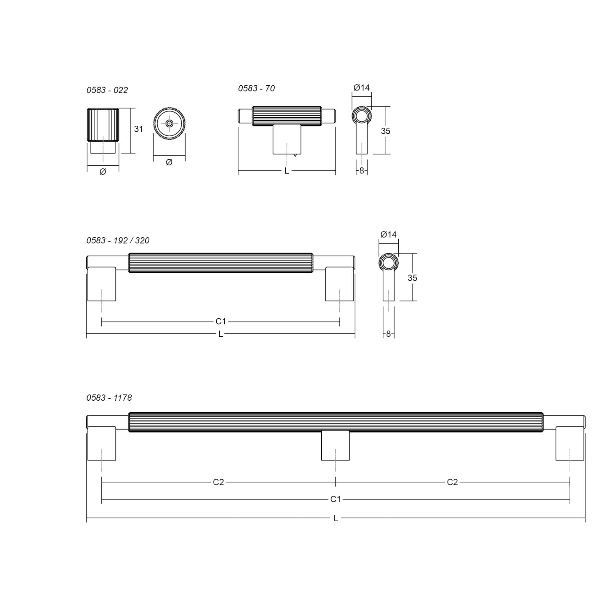 Arpa | Greb i Antik Messing L 214 mm (C/C 192 mm) Viefe VF-0583192L623 FINICC