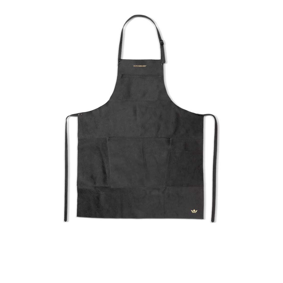 BBQ | Forklæde i Vintage Black Læder Dutchdeluxes DD-AA-BR-VBL FINICC