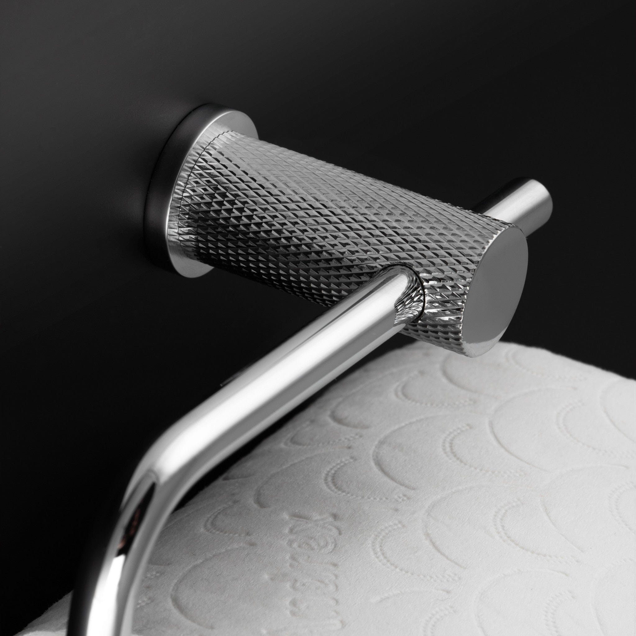 Brunel Diamond Knurled Toilet Roll Holder-Polished Chrome Alexander & Wilks AW450PC FINICC