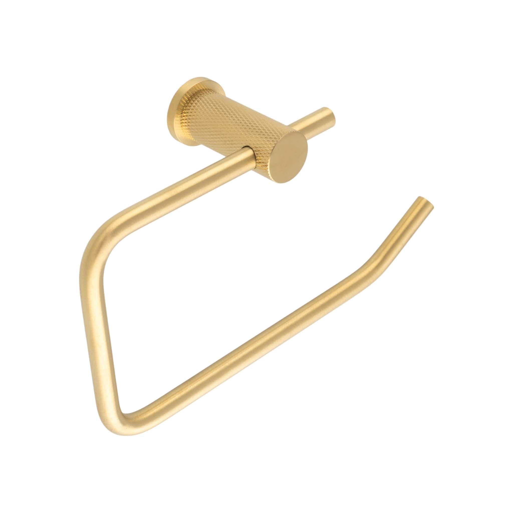 Brunel Diamond Knurled Toilet Roll Holder-Satin Brass PVD Alexander & Wilks AW450SBPVD FINICC