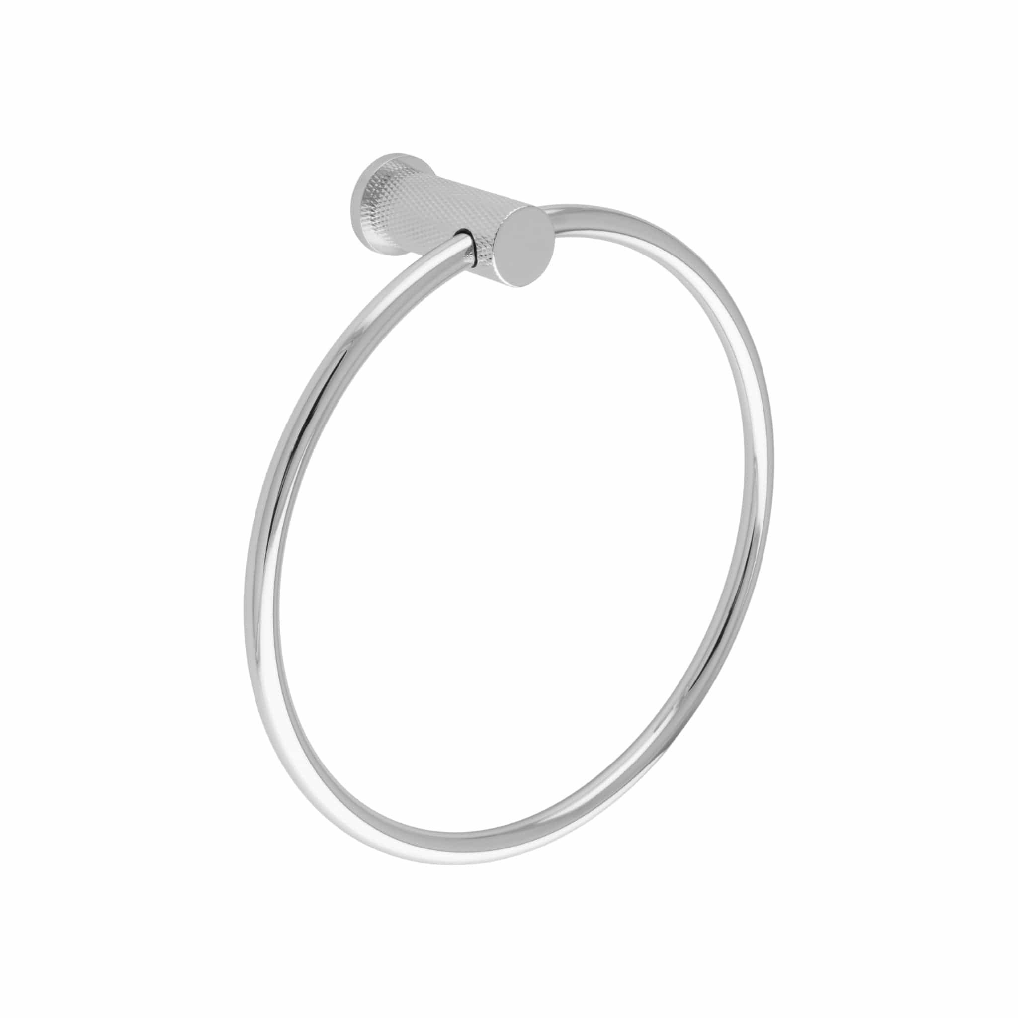 Brunel Diamond Knurled Towel Ring - Polished Chrome Alexander & Wilks AW451PC FINICC