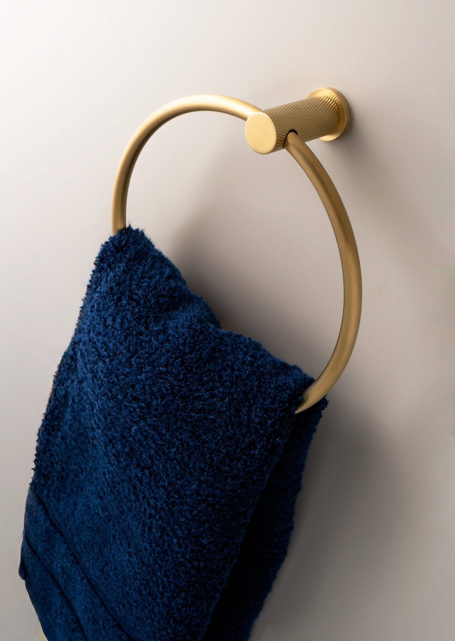 Brunel Diamond Knurled Towel Ring - Satin Brass PVD Alexander & Wilks AW451SBPVD FINICC