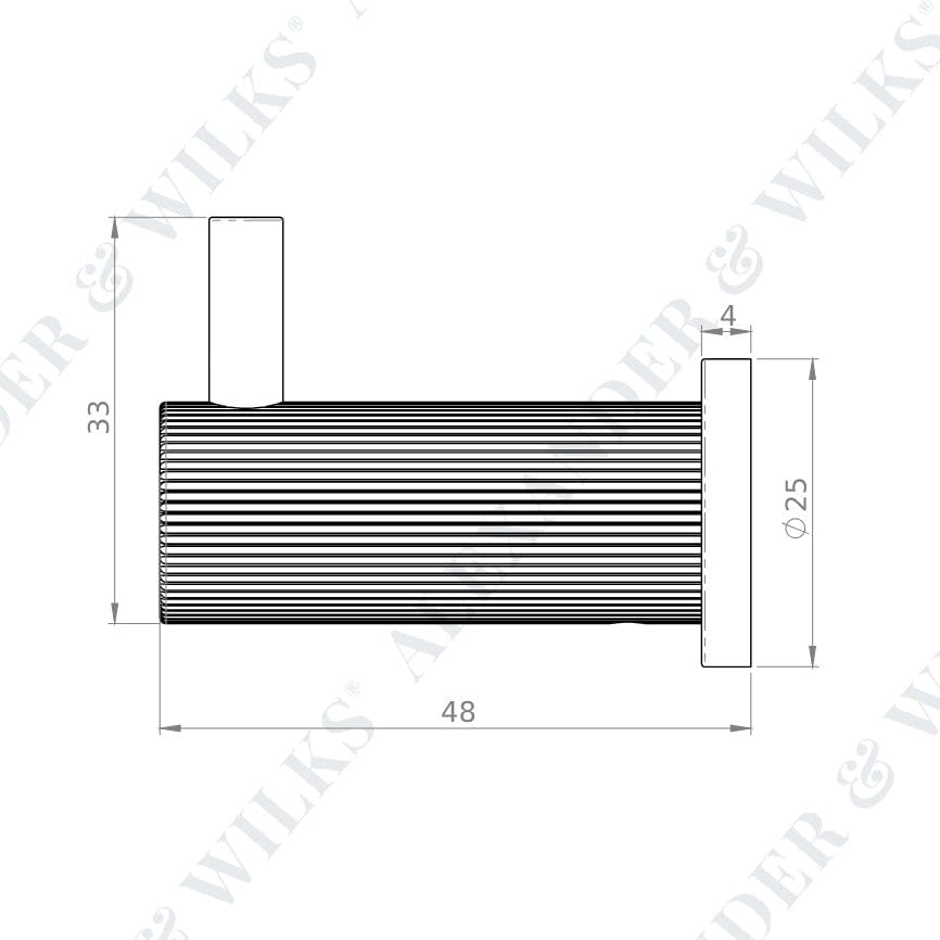 Brunel Hook Reeded | Knage i Antik Messing Ø 18 mm x D 48 mm Alexander & Wilks AW776AB FINICC