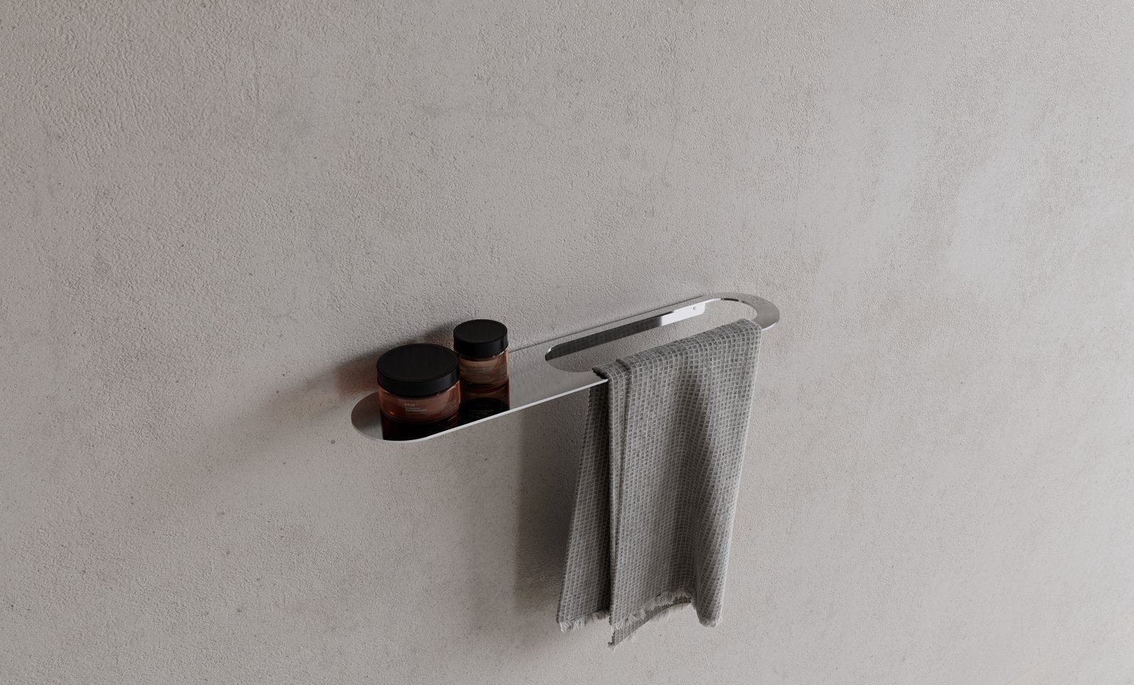 CB 100 | Håndklædeholder med hylde i Blank Krom Copenhagen Bath CB-40040115 FINICC