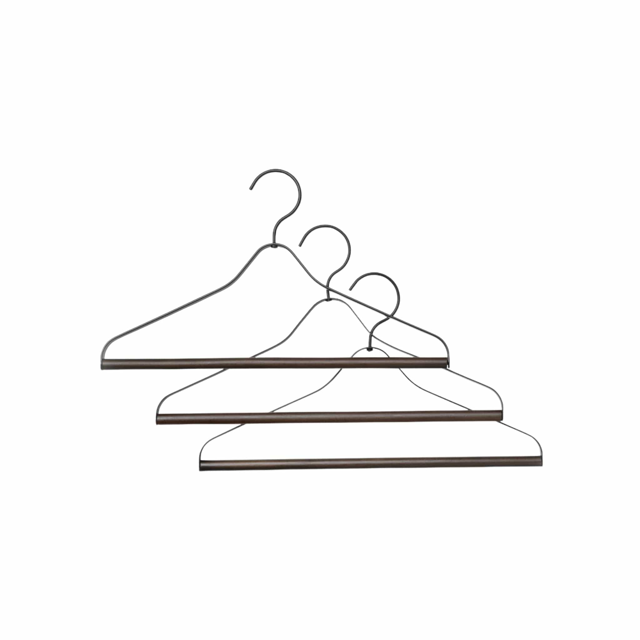 Coat Hangers | Bøjlesæt i Sort Metal m/ detalje af Sortbejdset Træ | 3 stk ferm LIVING FL-4225 FINICC