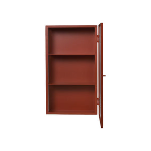 Haze Wall Cabinet - Reeded Glass - Oxide Red