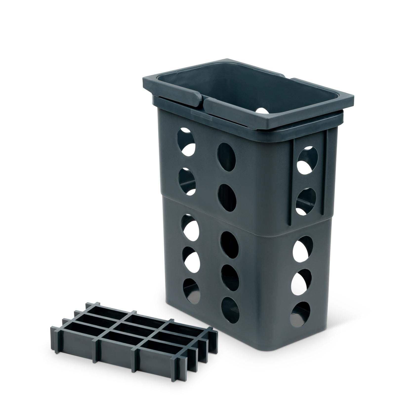 Kompostspand på 8 liter kapacitet i grå plast, inkl bundrist Theofils TF-601598 FINICC