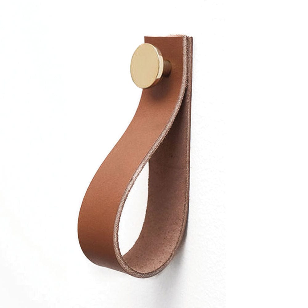 Loop Strap | Knage i Cognac Læder med Messing Skrue L 30 mm x B 145 mm Et Al FINICC