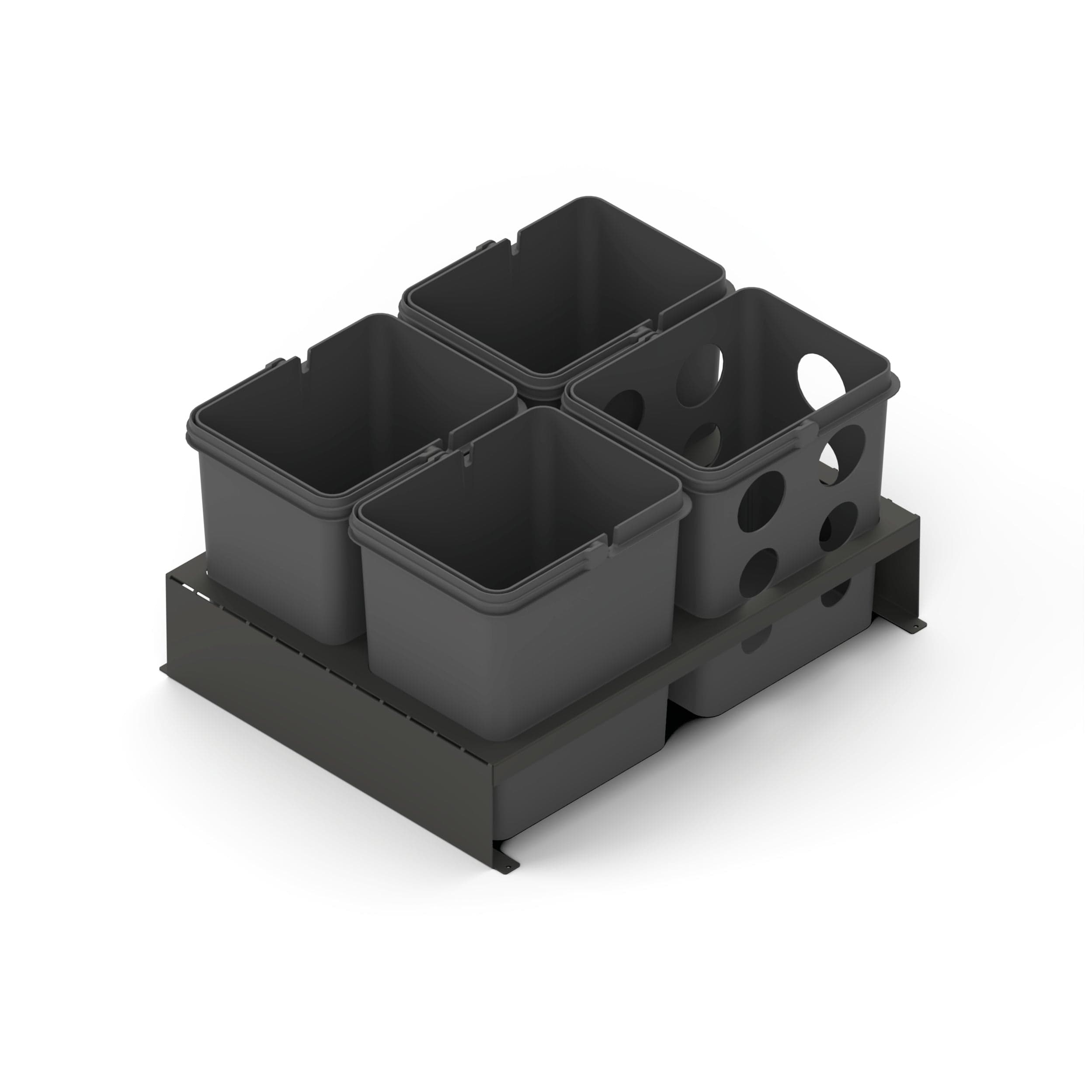 Merida 60x45 | Affaldssystem til 60 cm skuffe inkl. 4x7 liters spande (systemdybde 45 cm) Theofils TF-630001 FINICC