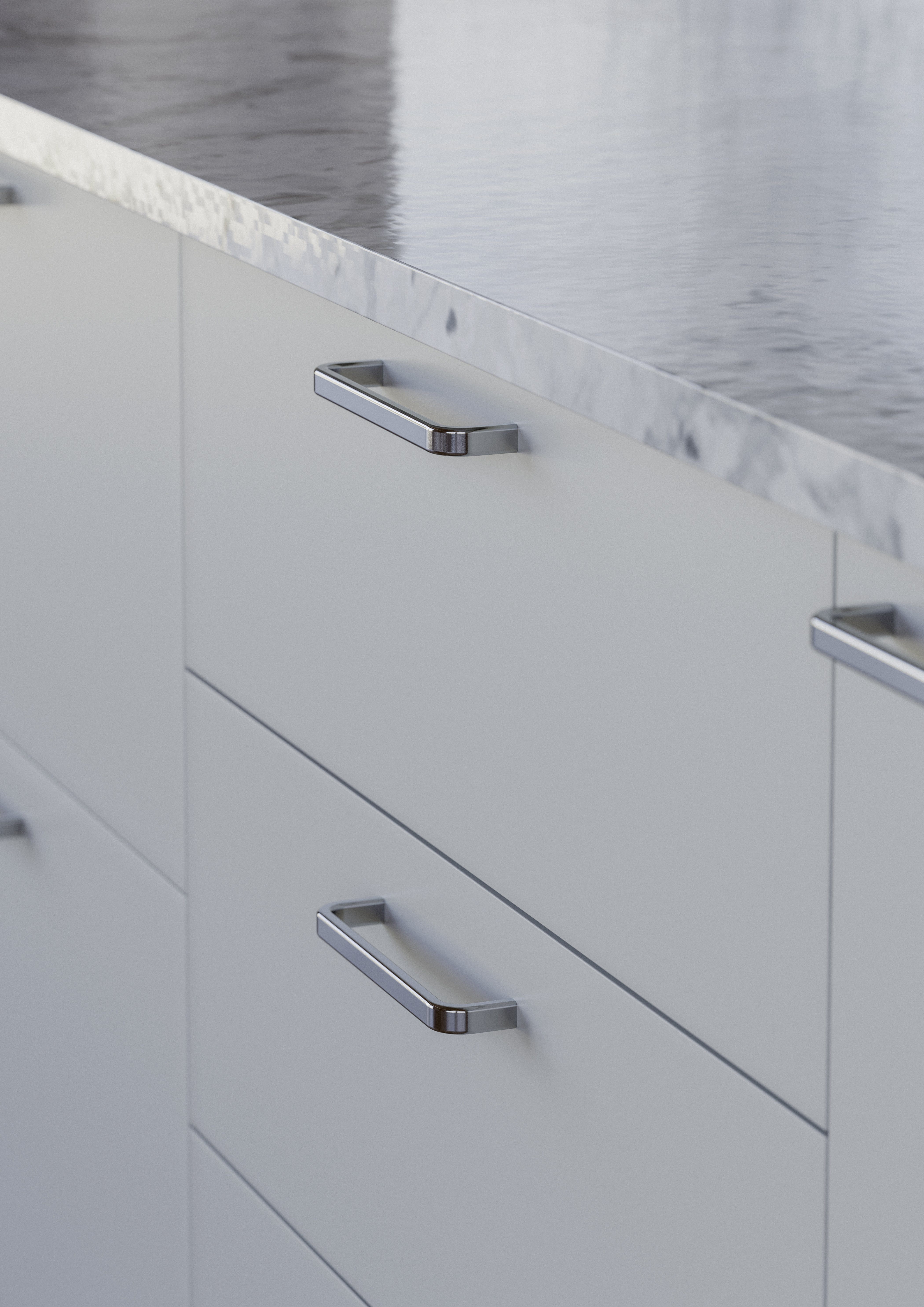 Positano | Greb i Børstet Rustfrit Stål Finish L 134 mm (C/C 128 mm) Theofils TF-11872551SP FINICC