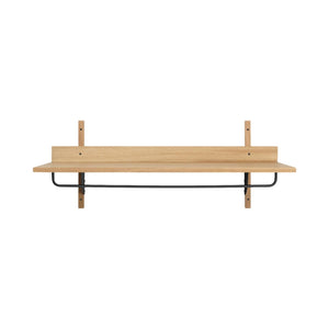 Sector Rack Shelf - Oak/Black Brass