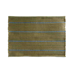 Stripe | Dørmåtte 50X72 Cm - Olive/Blå - Genanvendt Polyester