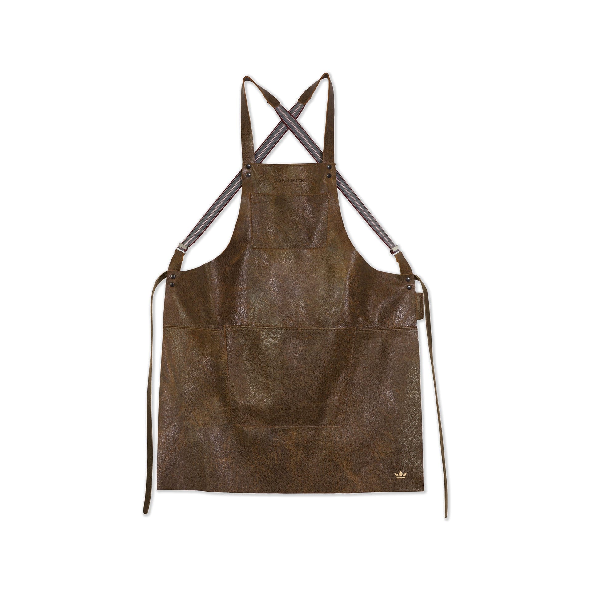 Suspender | Forklæde i Vintage Brown Full Grain læder Dutchdeluxes DD-DDLP-SSL-VB FINICC