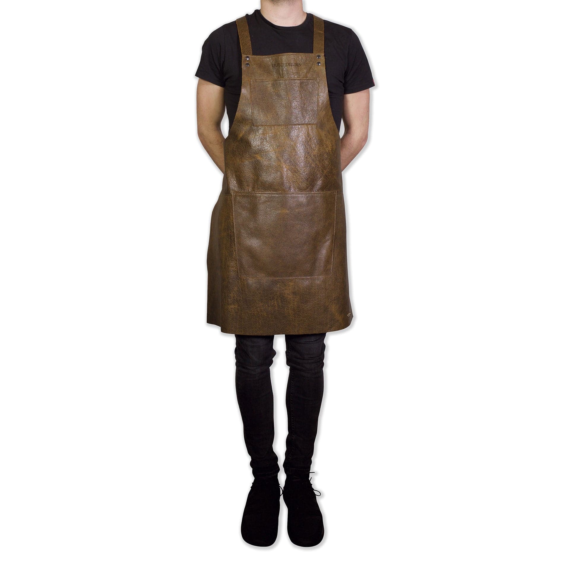 Suspender | Forklæde i Vintage Brown Full Grain læder Dutchdeluxes DD-DDLP-SSL-VB FINICC