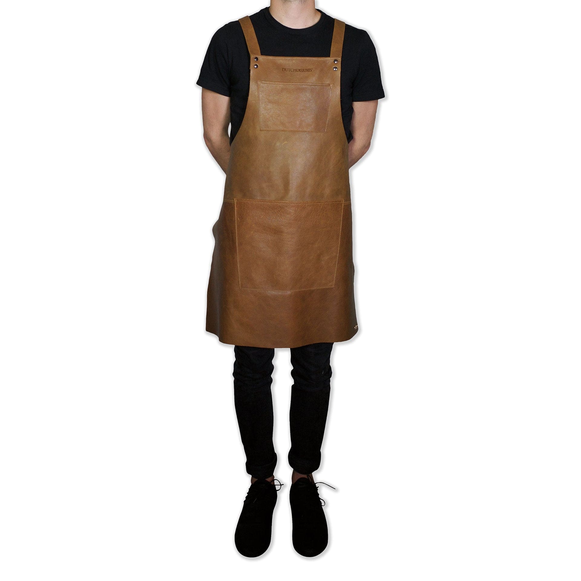 Suspender | Forklæde i Vintage Cognac Full Grain læder Dutchdeluxes DD-DDLP-SSL-VC FINICC