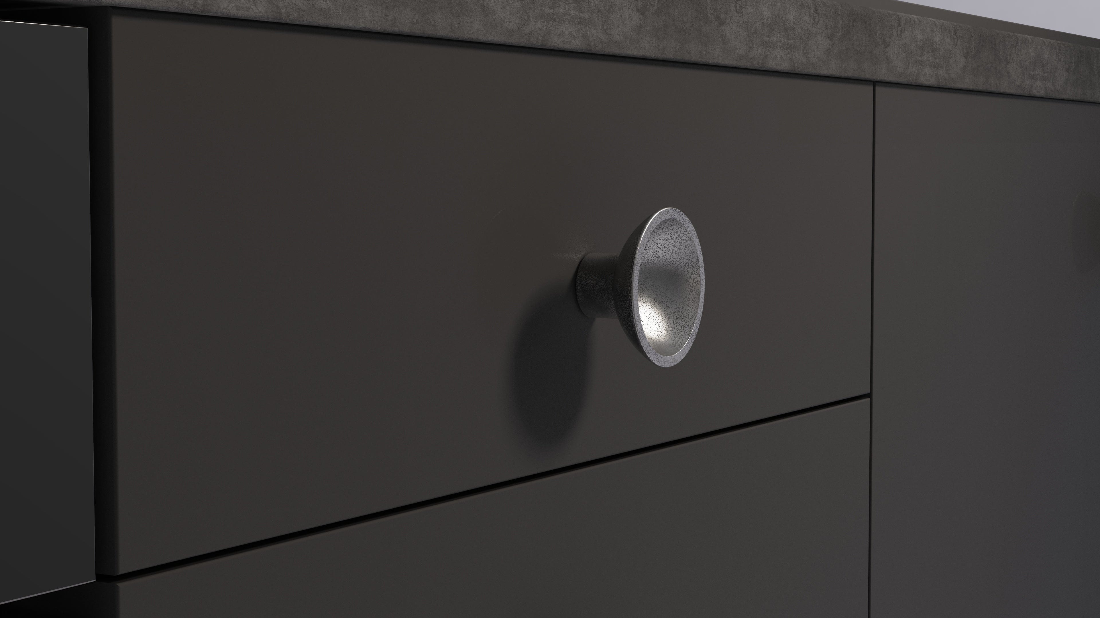 Tazza | Knop i Antik Jern Finish Ø 50 mm x D 30 mm METAKOR MK-11.4193.59 FINICC