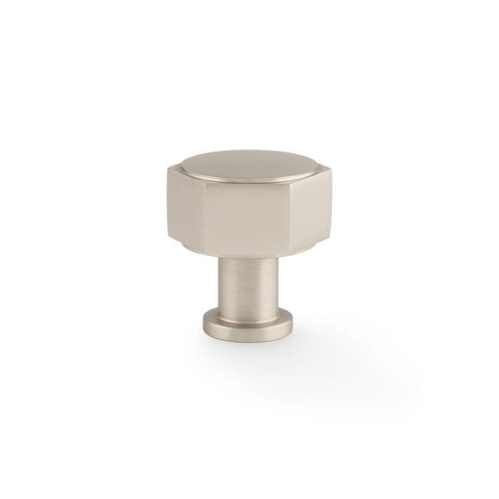 Vesper Hex | Knop i Rustfrit Stål Finish Ø 33 mm x D 35 mm Alexander & Wilks AW828-33-SN FINICC