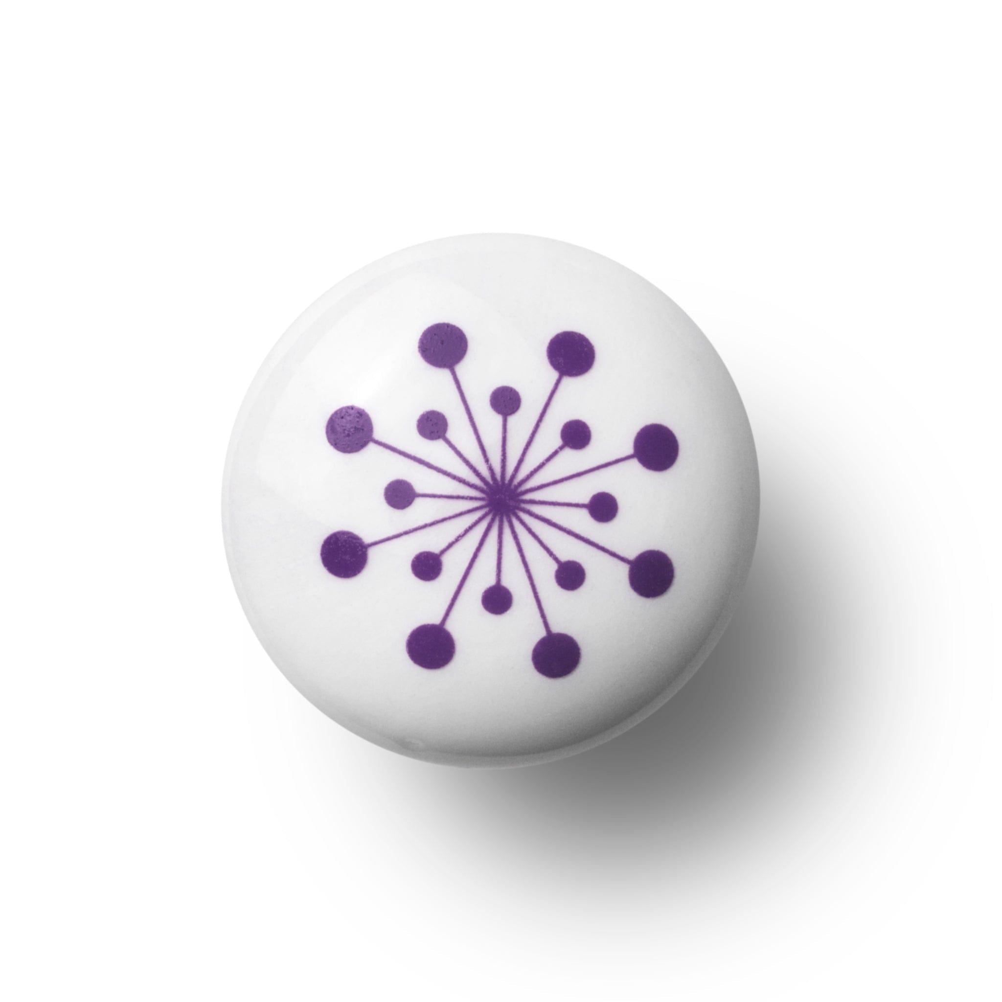 Flower Purple | Møbelknop eller Knage i Porcelæn / Lilla Anne Black FINICC