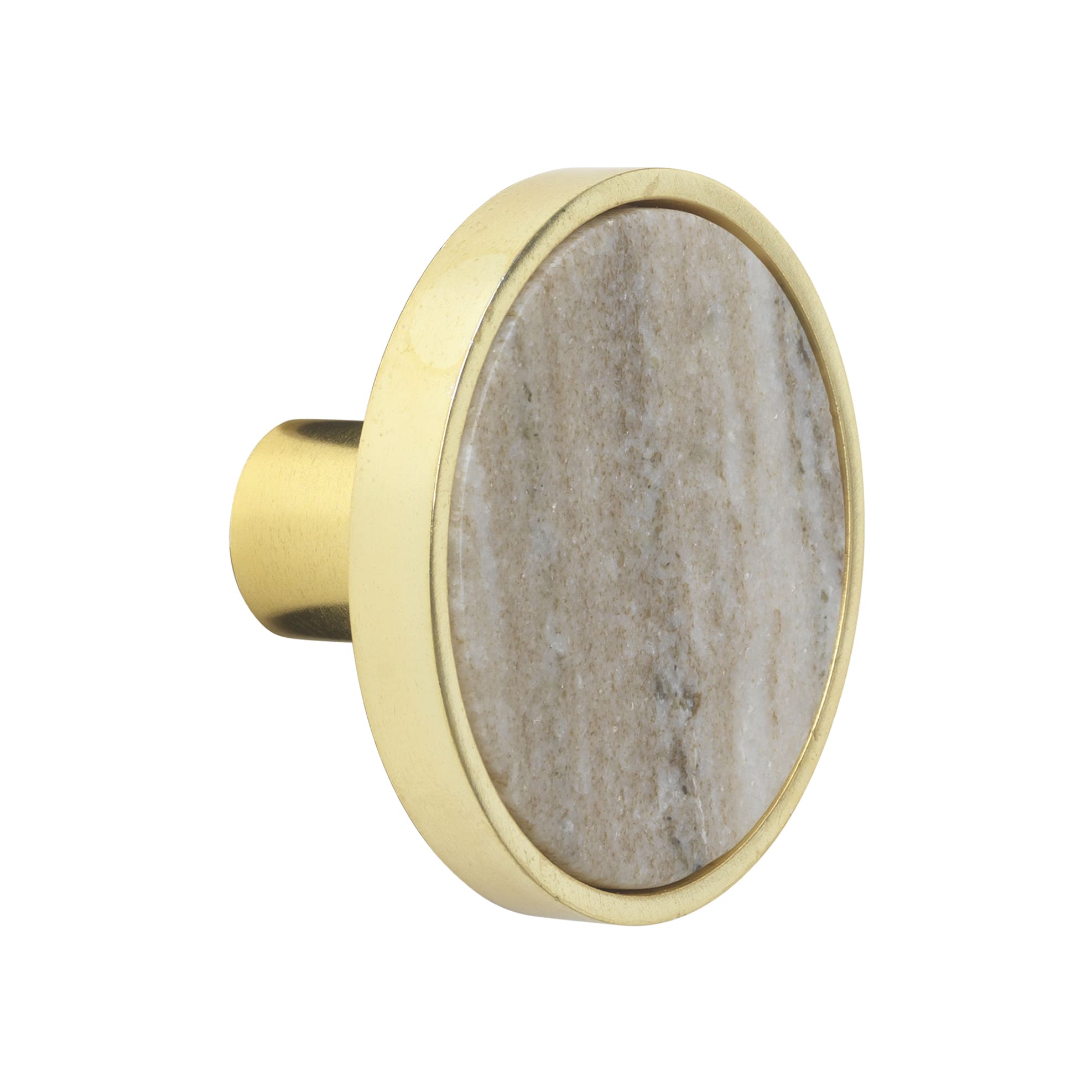 Marble Beige | Knage i Marmor / Guld Finish L (Ø 80 mm x D 51 mm) Cozy Living FINICC